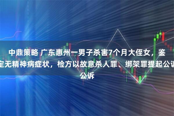 中鼎策略 广东惠州一男子杀害7个月大侄女，鉴定无精神病症状，检方以故意杀人罪、绑架罪提起公诉