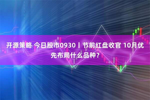 开源策略 今日股市0930丨节前红盘收官 10月优先布局什么品种？